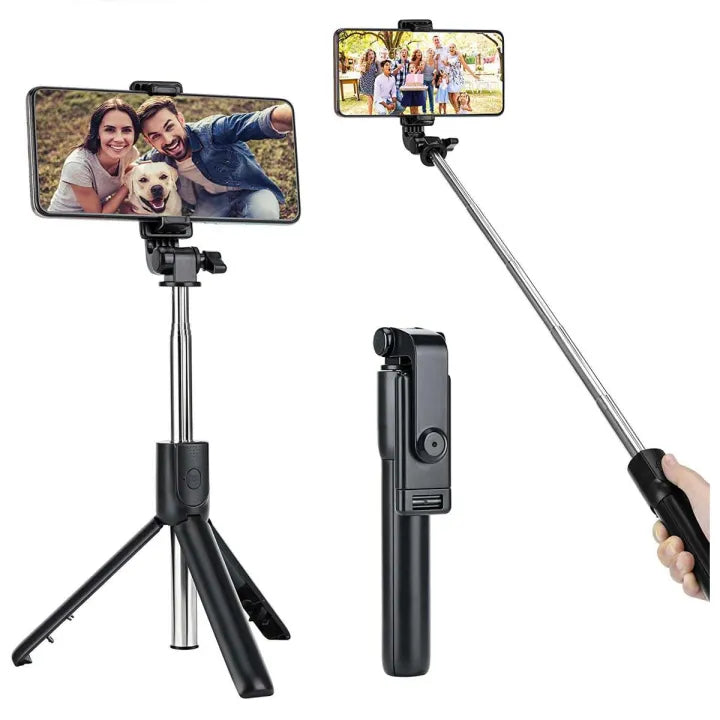 3-in-1 Selfie Stick Tripod with Bluetooth Remote & Mirror